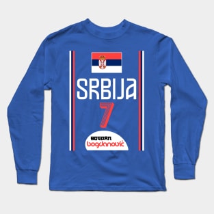 Bogdan Bogdanovic Retro Serbia Euro Basketball Fan Art Long Sleeve T-Shirt